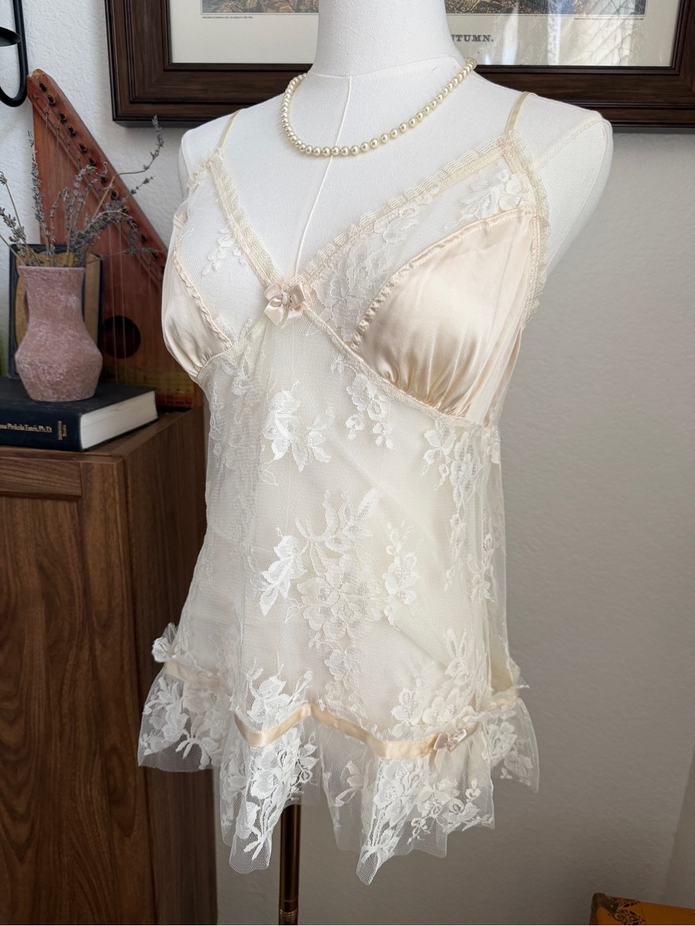 Claire Pettibone Coquette Silk Lace Camisole Vintage 90s M - Picture 6 of 10